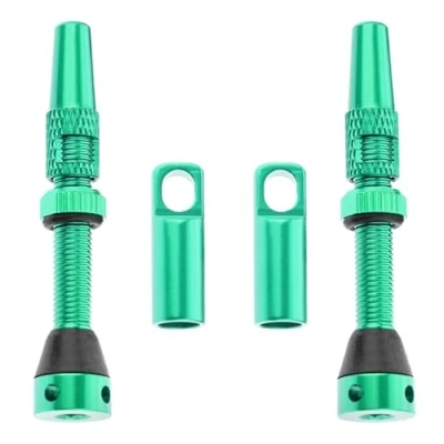 Abbildung von DRELD 2 Stück Fahrrad Tubeless 44mm, 1 Paar Presta Ventile, MTB Tublessventiel, Aluminiumlegierung, Ventilschaft (44mm Grün)