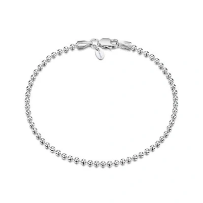 Abbildung von Amberta 925 Sterlingsilber Armkette Diamantierte Kugelkette Armband 3.5 mm Breite Verschiedene Längen: 18 19 20 cm (19cm)