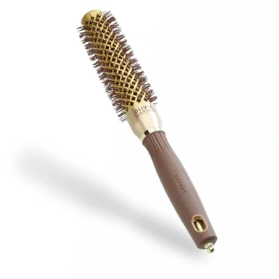Abbildung von Olivia Garden Expert Blowout Speed Gold &amp; Braun 25 Keramik Rundbürste mit extra langem Barrel für 25% schnellere Blowouts