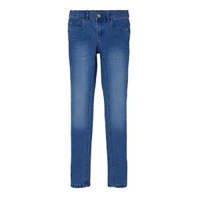 Abbildung von NAME IT Mädchen Nkfpolly Dnmatasis Pant Noos Hose, Medium Blue Denim, 164 EU