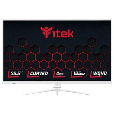 Abbildung von iTek GGC, Curvo (3000R), 38.5&quot;, 2560x1440 (WQHD), 16:9, HDR400, VA, 165Hz, 1ms, FreeSync, G Sync, HDMI, DisplayPort, Audio, RGB LED, höhenverstellbar, ITMC39V164QHD, glänzend weiß