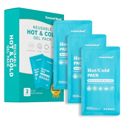 Abbildung von General Medi Kühlpad Kühlpack Kühlkompresse Warmkompresse (mikrowellengeeignet) Kaltkompresse Cool pads Gel kalt &amp; Warm Kühlakku (3 Stück)