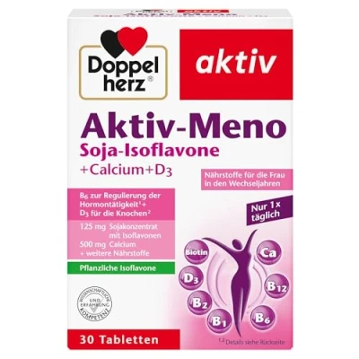 Abbildung von Doppelherz Aktiv Meno Für die Frau in den Wechseljahren Mit pflanzlichen Soja Isoflavonen, Calcium und Vitamin D3 30 Tabletten