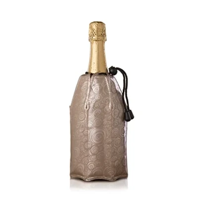 Abbildung von Vacu Vin Flexibler Champagnerkühler Wiederverwendbar Platin &amp; Gold Manschette für Standardgrößen