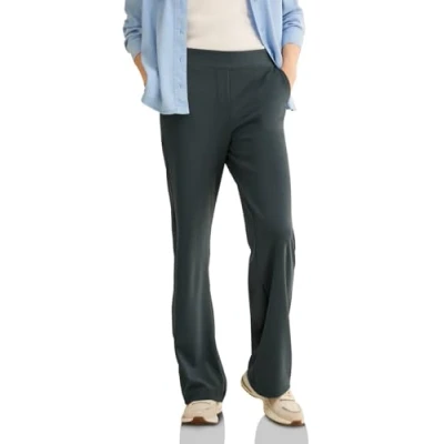 Abbildung von Cecil Basic WIDE LEG Stoffhose, Damen, Größe: Lx30, Grün