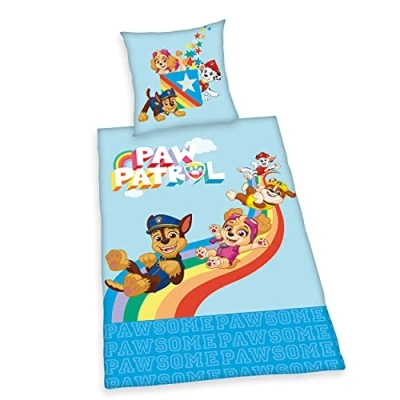 Abbildung von Herding Paw Patrol Bettwäsche Set, Kopfkissenbezug 80 x cm, Bettbezug 135 200 mit leichtläufigem Reißverschluss, Baumwolle/Renforcé