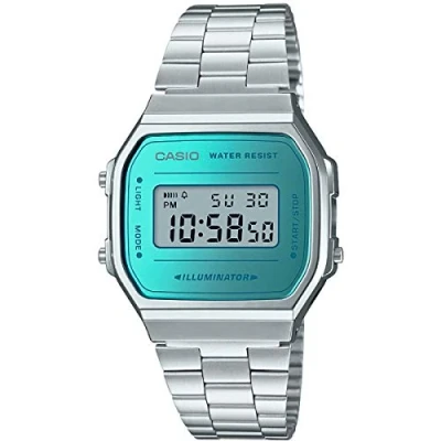 Abbildung von Casio Unisex Digitaluhr silvercoloured/blue, Größe: One Size, Silver coloured/blue