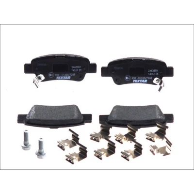 Abbildung von TEXTAR 2463501 Bremsbelagsatz mit akustischer Verschleißwarnung Bremssattelschrauben Zubehör HONDA: CR V 4, 3