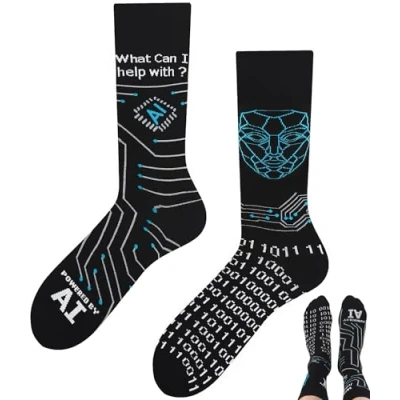 Abbildung von TODO Lustige Socken Informatiker Herren, Künstliche Intelligenz AI Geschenk Programmierer Binärcode 43 46