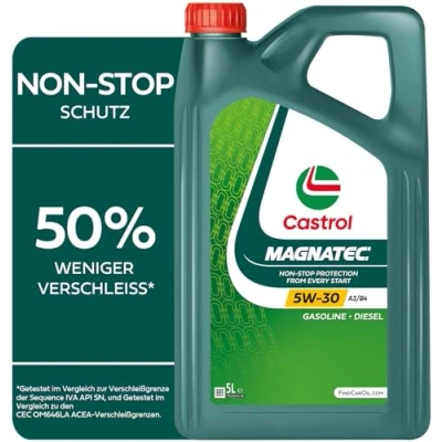 Abbildung von Castrol Magnatec A3/B4 5W 30 5l Motoröl 15F8BB AUDI: A5 B8 Coupe, Q3, A4 Avant, VOLKSWAGEN: Golf 4, 5, 7, MERCEDES BENZ: E Class Saloon