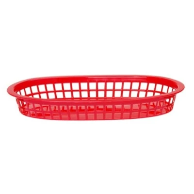 Abbildung von HENDI Servierkörbe, im Fastfood Stil, Körbe, zum Servieren für Pommes Frites, Garnelen, Zwiebelringen, Stückzahl: 6, 275x175x(H)38mm, Rot