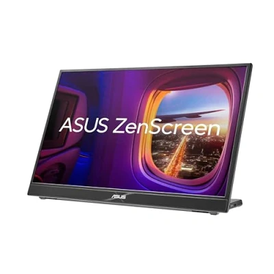 Abbildung von ASUS ZenScreen MB16QHG 15,6 Zoll tragbarer USB Monitor WQXGA 2560x1600, Typ C, HDMI, Autorotation, leichtes Design, Kickstand, Stativ Sockel IPS Panel, DisplayHDR 400, 120Hz, entspiegelt