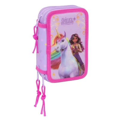Abbildung von Unicorn Academy Dreifach Federmäppchen, Lila