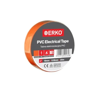 Abbildung von ERKO Isolierband Orange PVC 19mm x 20m Elektrische Leitungen Reparatur, Hochflexibel mit starker Klebekraft, Chemiebeständig, Polyvinyl Chlorid, Klebeband Universal