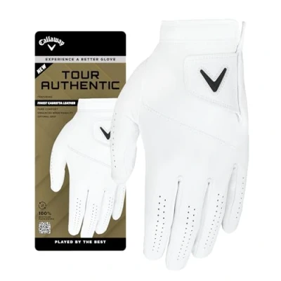 Abbildung von Callaway Golf Tour Authentic Herren Handschuh 2025, Rechte Hand, Mittel/Groß, Weiß