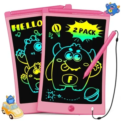 Abbildung von TEKFUN 2 Stück LCD Schreibtafel Kinder Zeichenbrett 8,5 Zoll Bildschirm Umweltfreundlich Bunten Maltafel Zaubertafel mit Lanyard, Lernspielzeug Geschenke für 3 4 5 6 7 Mädchen Jungen (2*Blau)