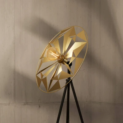 Abbildung von EGLO Stehlampe »CASTANUELO«, Leuchtmittel E27 wechselbar ohne Leuchtmittel, Stehleuchte in schwarz und gold aus Stahl exkl. 1X40W