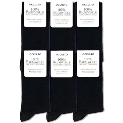 Abbildung von Occulto Herren Retro Tennissocken 6er Pack (Modell: Roger) Mix Schwarz 39 42