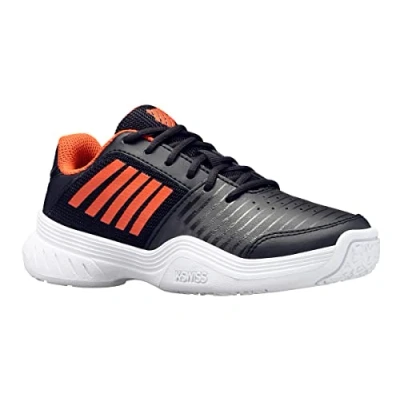Abbildung von K Swiss Jungen Court Express Omni Tennisschuh, Jet Black Spicy Orange White, 35 EU Schmal