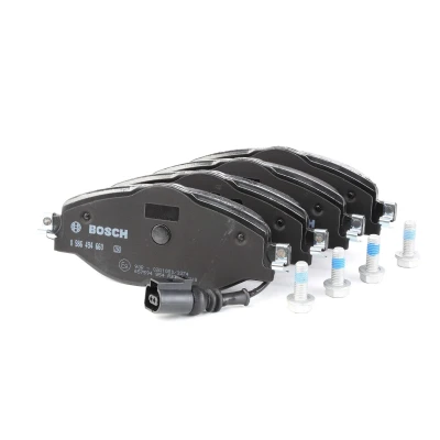 Abbildung von BOSCH 0 986 494 660 Bremsbelagsatz Low Metallic mit integriertem Verschleißsensor Schrauben Zubehör VOLKSWAGEN: CADDY 4 Kasten, Tiguan II