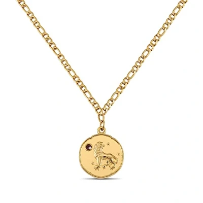 Abbildung von GD GOOD.designs Sternzeichen Kette Löwe Gold mit Geburtsstein für Damen 18K vergoldete Halskette Zodiac Anhänger