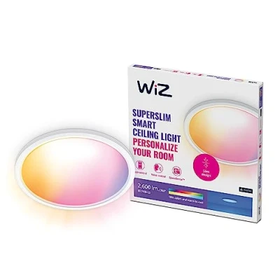 Abbildung von WiZ SuperSlim LED Deckenleuchte RGBW Ø42cm weiß