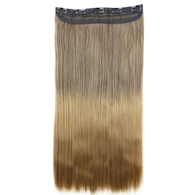 Abbildung von CAISHA 60cm Clip In Extensions Lara Haarverlängerung Haarteil Glatt Ombré Braun Blond C75