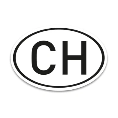 Abbildung von CH Magnet Länderkennzeichen Schweiz Schwarz Weiß 17,5 x 11,5 cm DIN genormt PKW LKW Wohnmobil Auto verpflichtend außerhalb der EU kfz_717