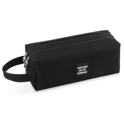 Abbildung von iSuperb Mäppchen Große Kapazität Federmäppchen Oxford Tuch Stiftemäppchen Etui Schule Teenager Pencil Case für Damen und Mädchen (Dunkelgrau)