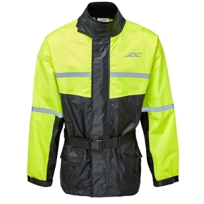 Abbildung von JDC Wasserdichte Motorrad Regenüberzugsjacke Hohe Sichtbarkeit SHIELD Gelb/Schwarz XXL