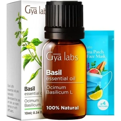Abbildung von Gya Labs Ätherisches Basilikumöl 100% Reines Natürliches für die Haut, Aromatherapie, Duft, Kerzen &amp; Seifen (10 ml)