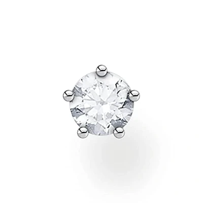 Abbildung von Thomas Sabo Einzel Ohrstecker weißer Stein Silber 925 Sterling H2130 051 14