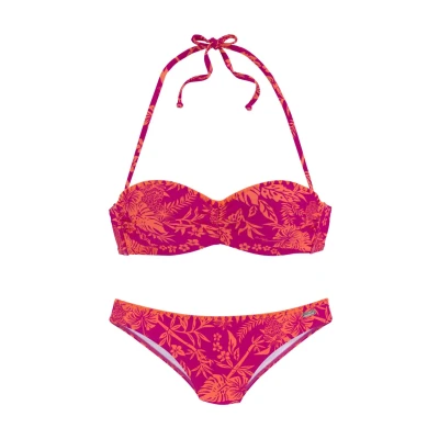 Abbildung von Venice Beach SET Bikini, Damen, Größe: 42xB, Orange pink bedruckt