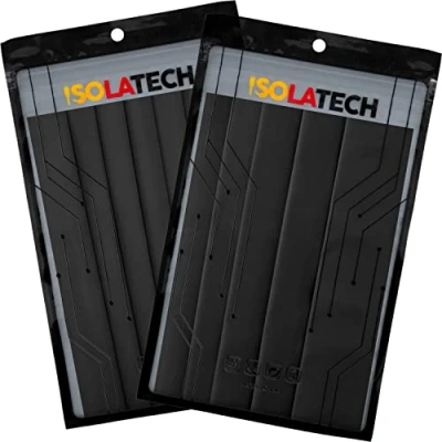 Abbildung von ISOLATECH Schrumpfschlauch Set Bündel 3:1 ohne Kleber unbeschriftet Schwarz Ø15mm 1,4 Meter in 7Stk x 20cm und Ø18mm 1,0 5Stk
