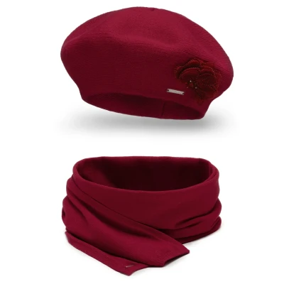 Abbildung von Vivisence 7016 SET Schal, Damen, Größe: One Size, Maroon