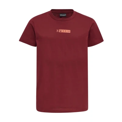 Abbildung von Hummel Hmloffgrid S/S Tshirt print für Kinder, Größe: 116, Rhubarb nasturtium