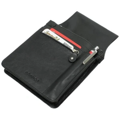 Abbildung von XXL Profi Holster Halfter ECHT Leder KELLNERHOLSTER Gastronomie KELLNERTASCHE GÜRTELTASCHE KELLNERHALFTER SCHWARZ MIT GROSSEN REISSVERSCHLUSSFACH