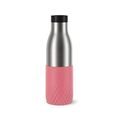 Abbildung von Emsa N31108 Bludrop Sleeve Trinkflasche 0,5 Liter 100 % dicht Quick Press Verschluss Ergonomischer 360 Trinkgenuss 12h warm, 24h kühl spülmaschinenfest Edelstahl Koralle