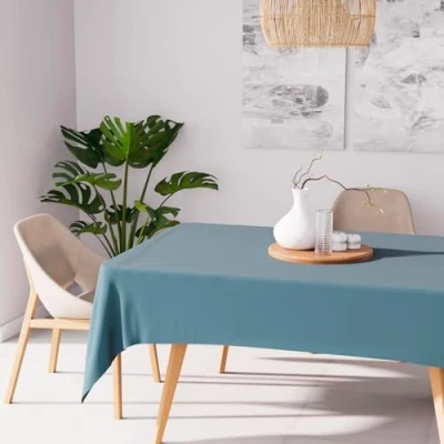 Abbildung von Soleil d&#039;ocre Alix Tischdecke, Polyester, blau, 160 x 270 cm