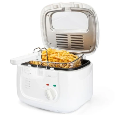 Abbildung von Clatronic® Fritteuse mit 2,5L Kapazität Friteuse Fett Öl Geruchs und Fettdunstfilter &amp; Antihaft Ölbehälter Stufenlos regelbarer Thermostat FR 3771