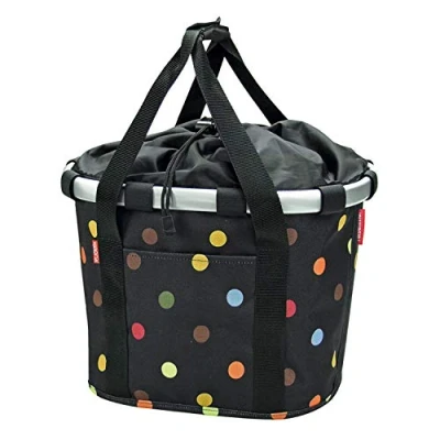 Abbildung von Asista Teile fürs Ra Rixen und Kaul Unisex Styrke foldekurv bikebasket Dots Klickfix Lenker klappkorb, Schwarz, 15 Liter EU