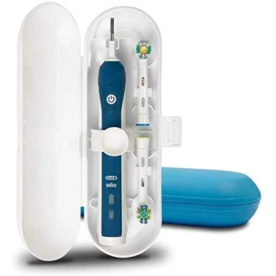 Abbildung von Reiseetui für elektrische Zahnbürsten von Oral B Pro Serie, Kunststoff, 2 Stück (Blau und Weiß)
