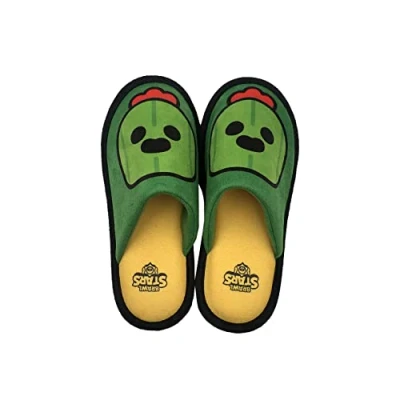 Abbildung von CYPBRANDS Unisex Zp 0142 bw Brawl Stars Offene Hausschuhe Spike Design, weich, Größe 42/43, Farbe Grün und Gelb, offizielles Produkt (CyP Brands), EU