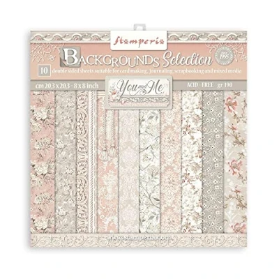 Abbildung von Scrapbooking Small Pad 10 sheets cm 20,3X20,3 (8&quot;X8&quot;) Backgrounds Selection You and me