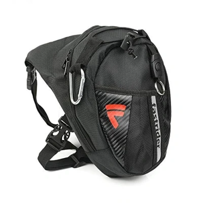 Abbildung von DQMEN Sport Beintasche,Motorrad Beintasche Outdoor Reise Hüfttasche Waistpack für Bein Herren Damen Motorrad Wandern (A Schwarz)