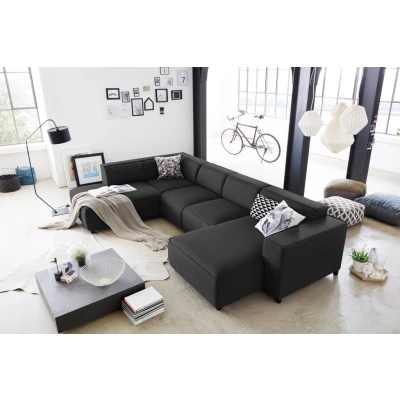 Abbildung von Atlantic Home Collection Wohnlandschaft/Ecksofa Bulky, Récamière Links, Anthrazit, 195x324x70 cm