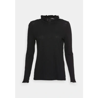 Abbildung von Rich &amp; Royal SLUB Frill Langarmshirt, Damen, Größe: XS, Black