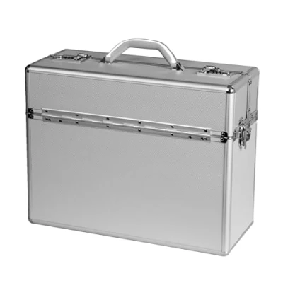 Abbildung von ALUMAXX 45100 Pilotenkoffer ALPHA, Piloten Koffer aus Aluminium, Aktenkoffer Alu, Zahlenschloss, Dokumentenkoffer, Businesskoffer ca. 47 cm, Silber, x 36,5 20 cm