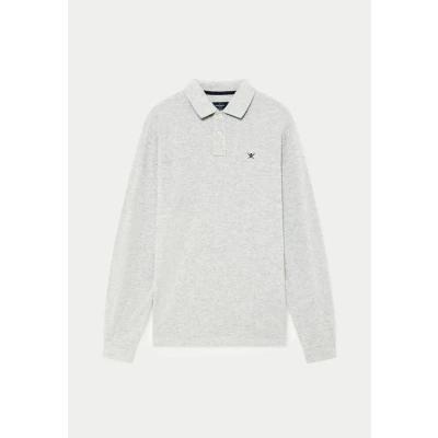 Abbildung von Hackett London SLIM FIT LOGO Poloshirt, Herren, Größe: XL, Light grey marl