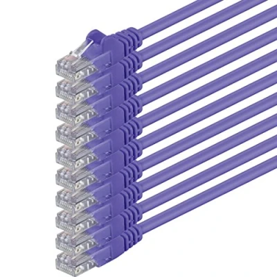 Abbildung von 2m violett 10 Stück (PACK) CAT.6 CAT6 Ethernet Lan Netzwerk Kabel 1000 Mbit/s Patchkabel